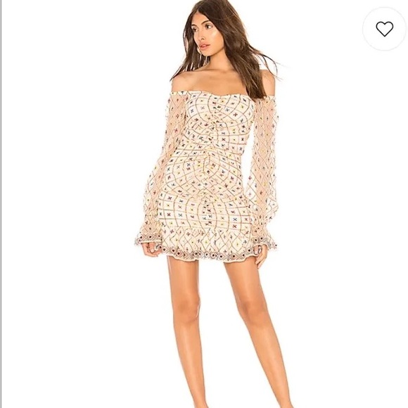 Tularosa Kassandra Embroidered Dress in Cream Size Small - Picture 1 of 12